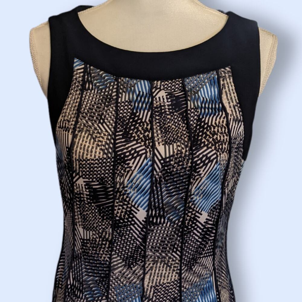 A-Line Blue Print Dress Size Med Perceptions